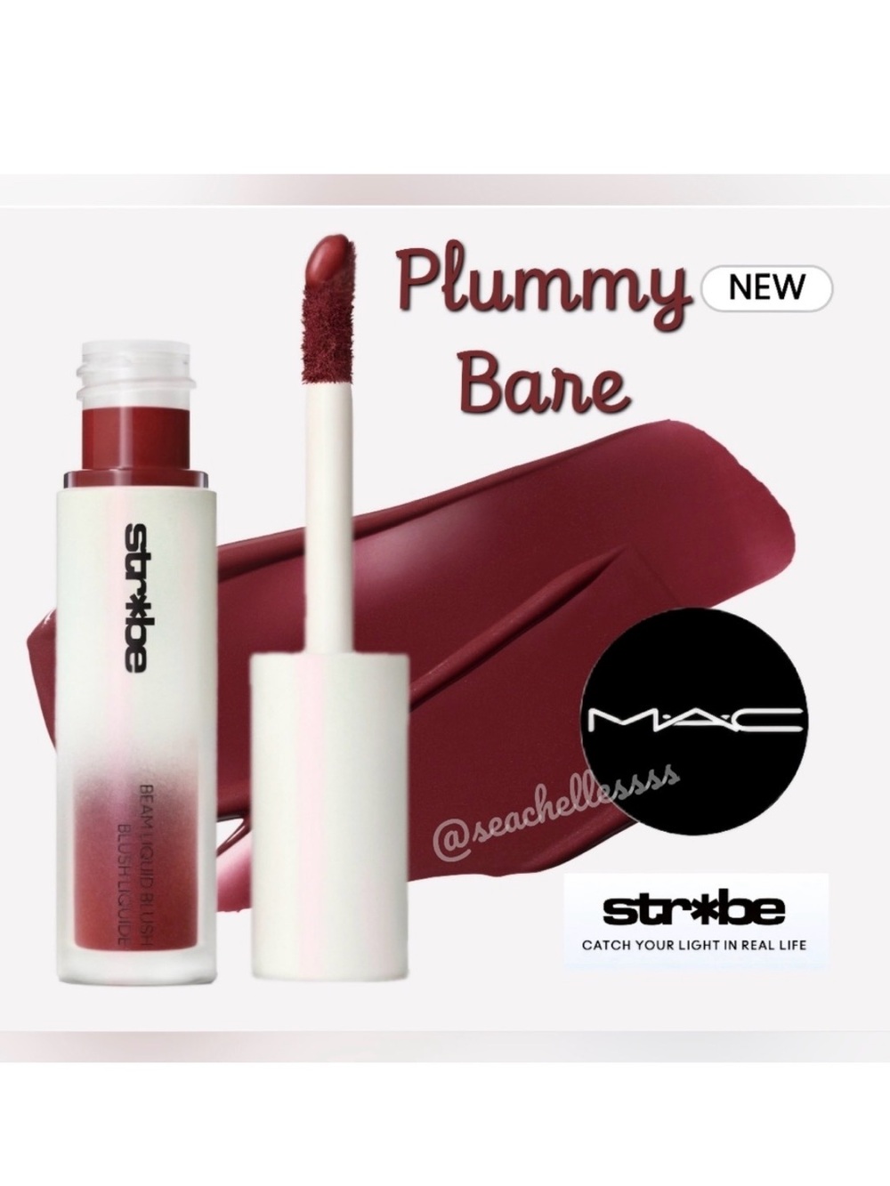 Mac Strobe Liquid Blush Plummy Bare Cherry Wine Brand New In Box Full Size